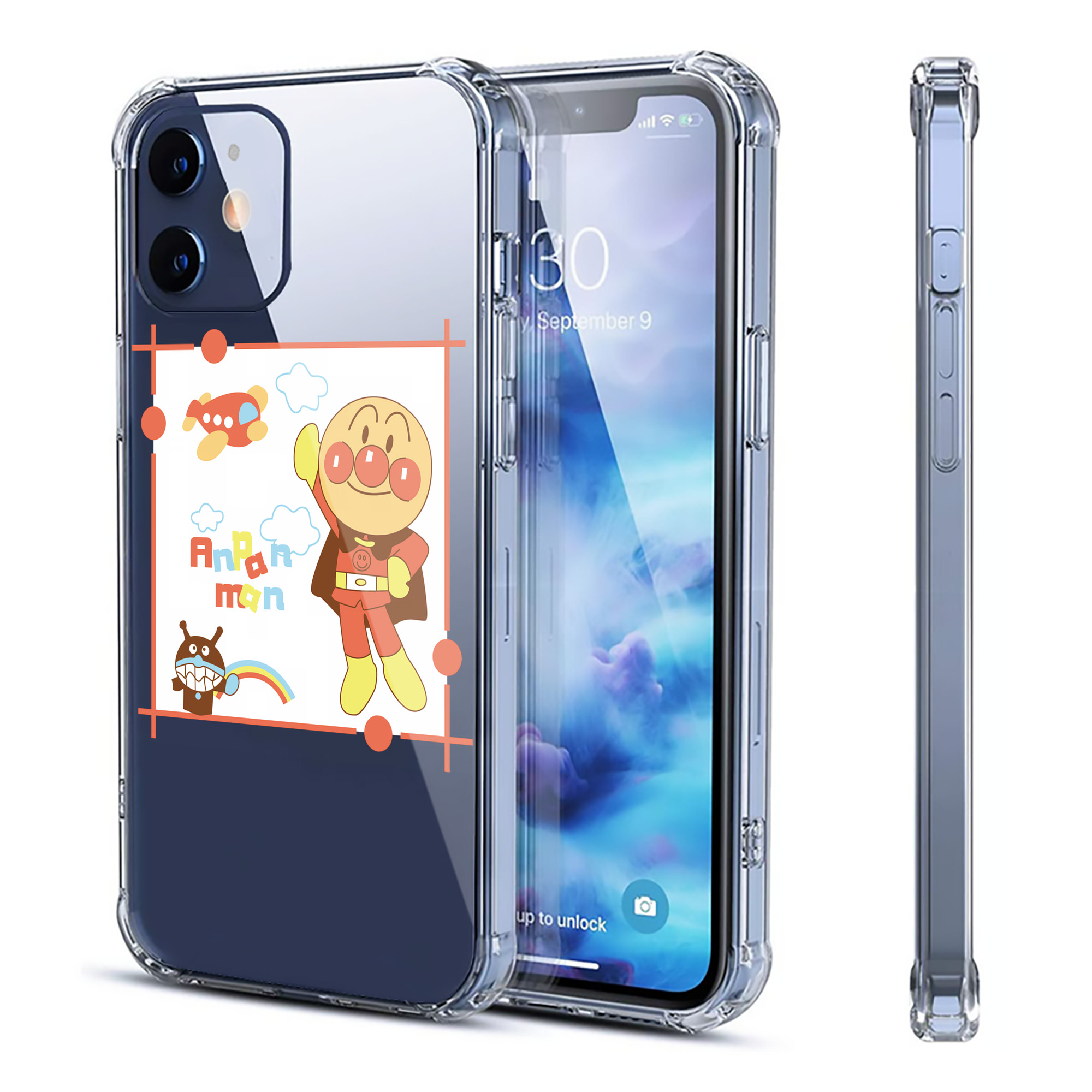 （画像用） アンパンマン Anpanman 【iPhone 12シリーズ対応】透明スマホケース（クリアソフトケース）
